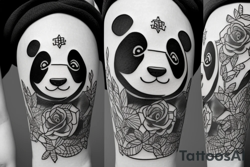 A panda smoking a joint tattoo idea