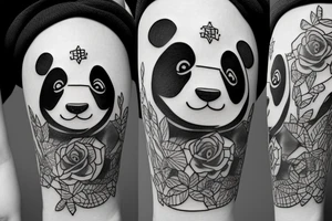 A panda smoking a joint tattoo idea