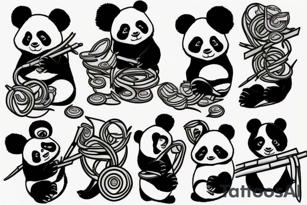 A panda smoking tattoo idea