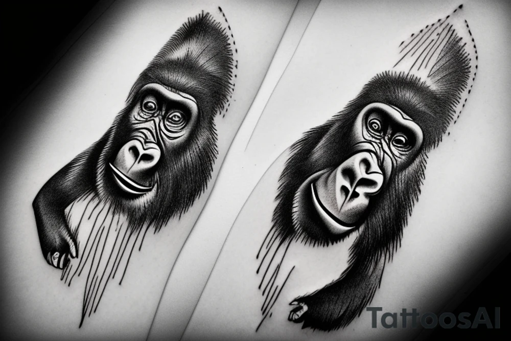 Gorilla head make it abstract tattoo idea