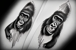 Gorilla head make it abstract tattoo idea