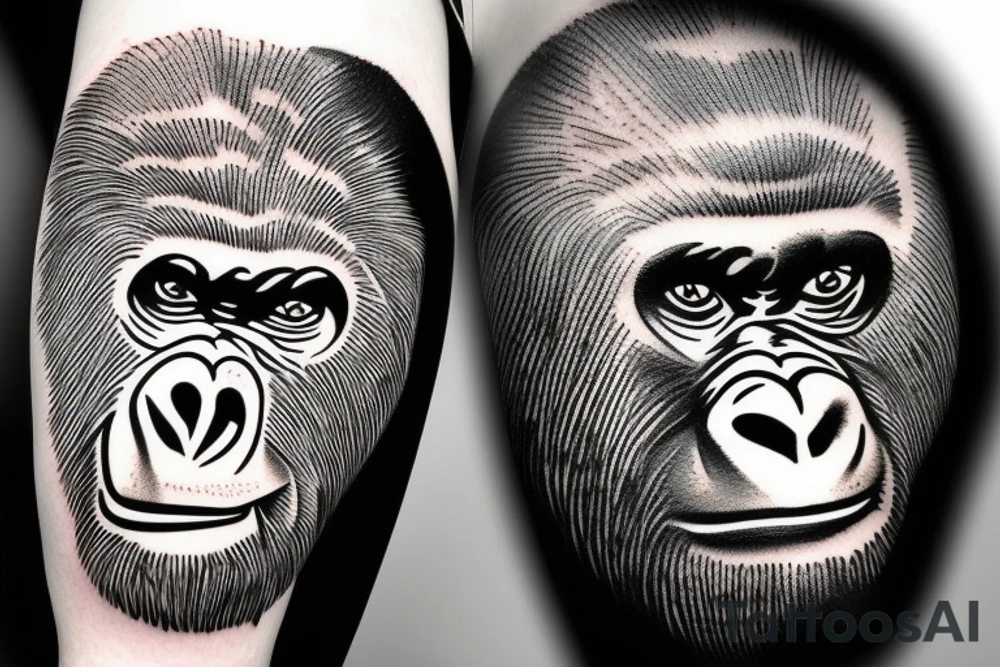Gorilla head make it abstract tattoo idea