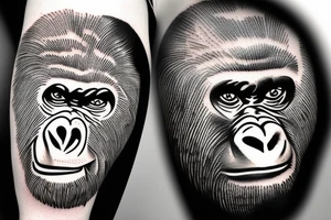 Gorilla head make it abstract tattoo idea