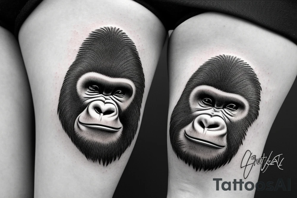 Gorilla head make it abstract tattoo idea