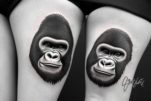 Gorilla head make it abstract tattoo idea