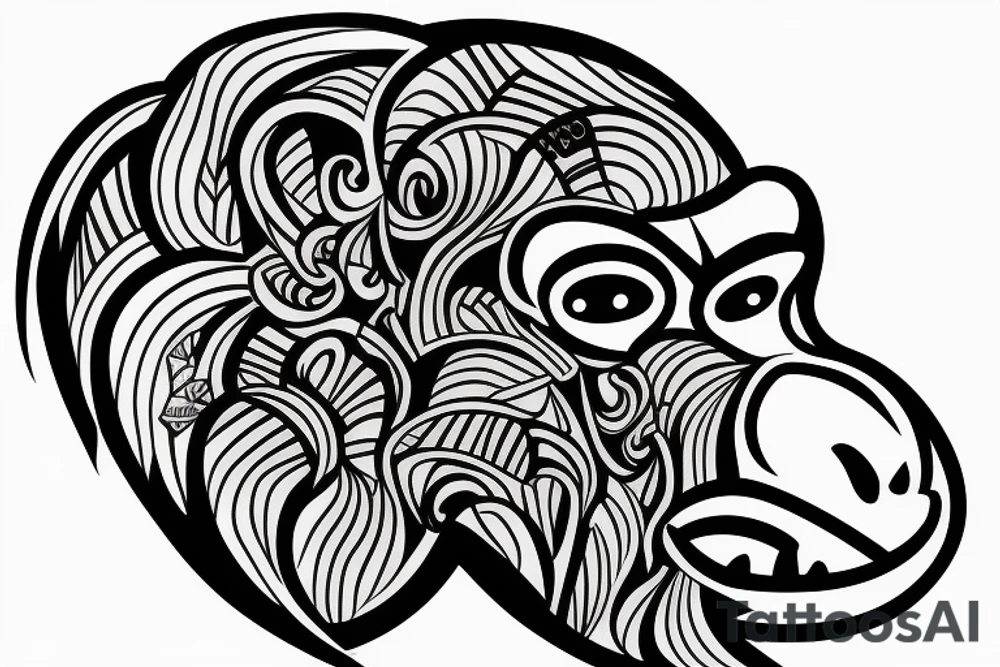 Gorilla head make it abstract tattoo idea