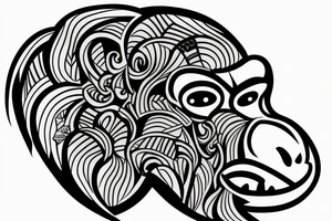 Gorilla head make it abstract tattoo idea