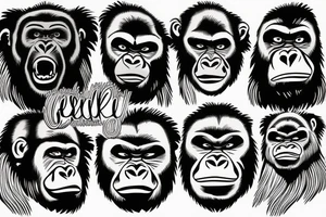 Gorilla head make it abstract tattoo idea