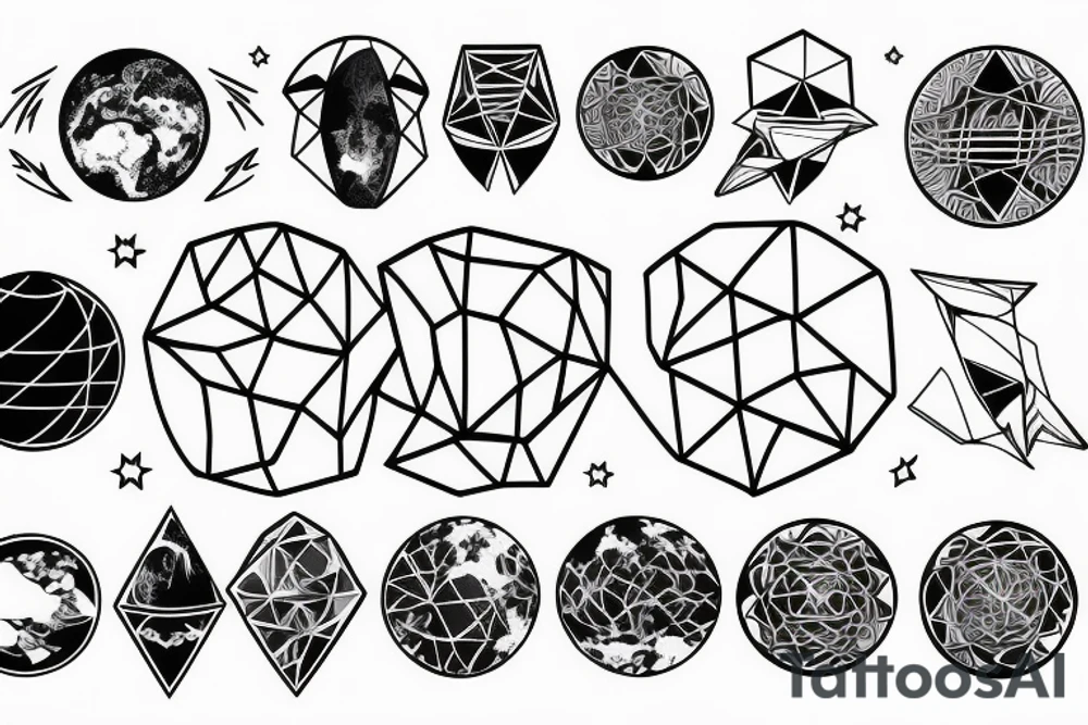 Geometric view of the planet Earth. tattoo idea