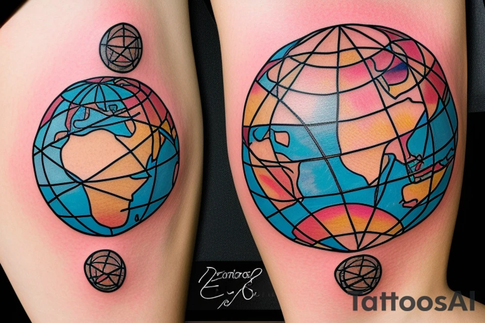 Geometric view of the planet Earth. tattoo idea