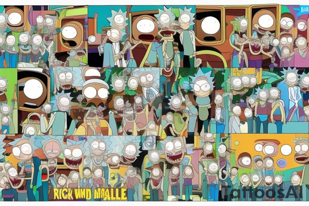 Rick and Morty on a rollercoaster. tattoo idea