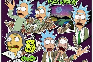 Rick and Morty on a rollercoaster. tattoo idea