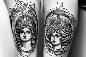 Greek goddess Athena and atlas. fibonacci sequence is present and so is the universe. tattoo idea