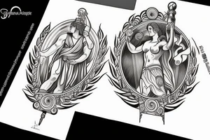 Greek goddess Athena and atlas. fibonacci sequence is present and so is the universe. tattoo idea