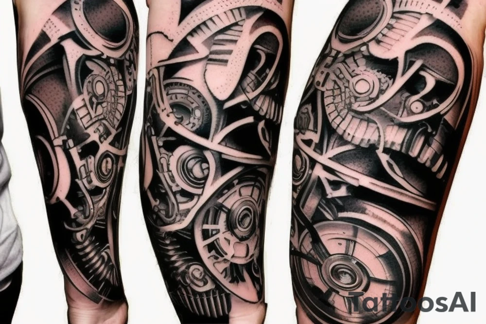biomechanical forearm tattoo tattoo idea