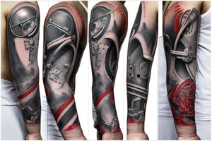 mechanical forearm tattoo tattoo idea