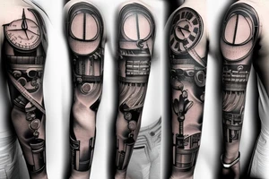 mechanical forearm tattoo tattoo idea