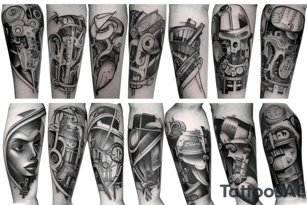 mechanical forearm tattoo tattoo idea