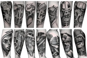 mechanical forearm tattoo tattoo idea