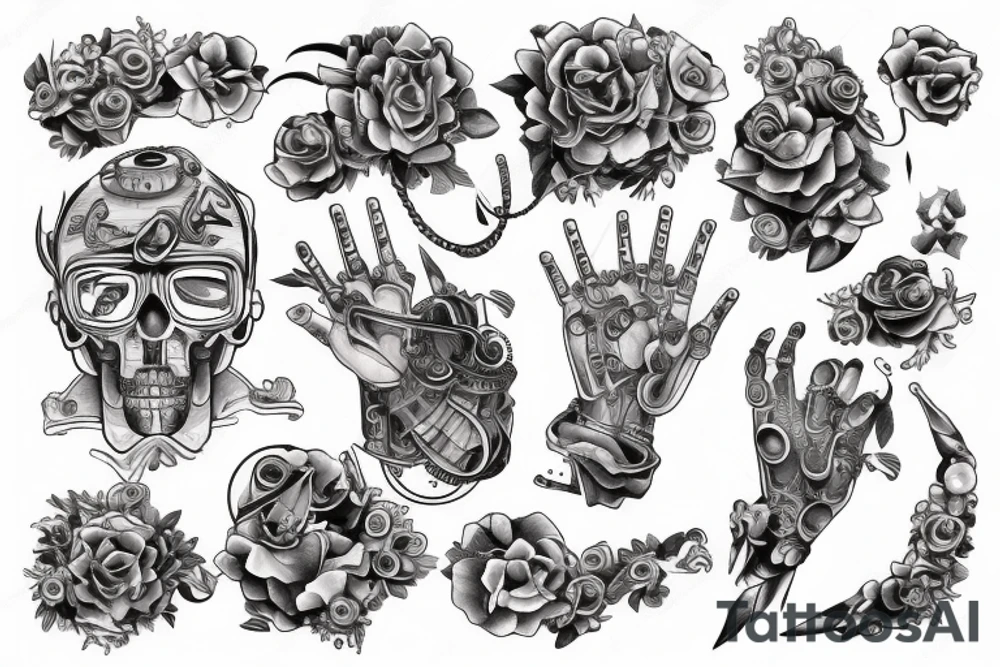 mechanical forearm tattoo tattoo idea