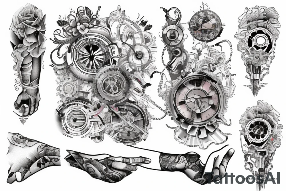mechanical forearm tattoo tattoo idea