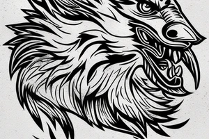 wolf, motorcycle, eagle tshirt style tattoo idea