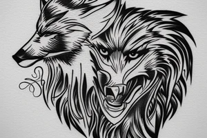wolf, motorcycle, eagle tshirt style tattoo idea