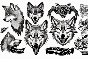 wolf, motorcycle,  tshirt style tattoo idea