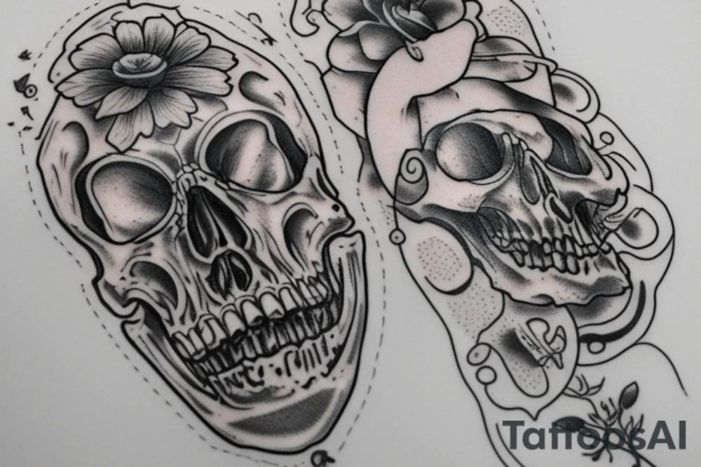 Memento mori bone cancer tattoo idea