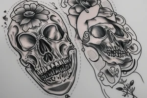 Memento mori bone cancer tattoo idea