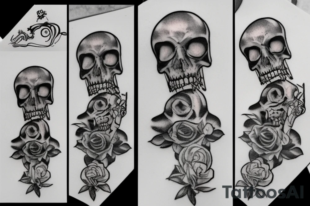 Memento mori bone cancer tattoo idea
