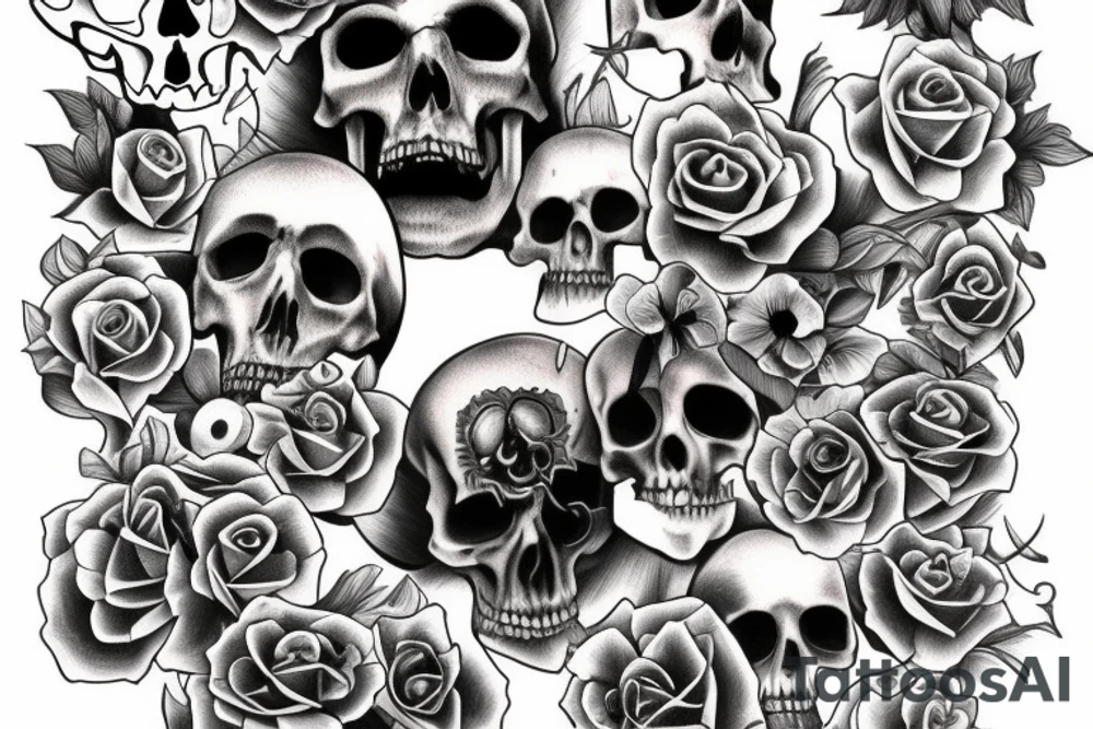 Memento mori bone cancer tattoo idea