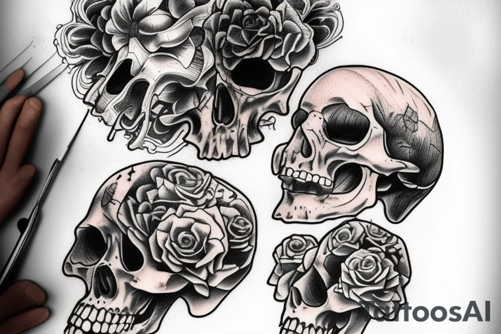 Memento mori bone cancer tattoo idea