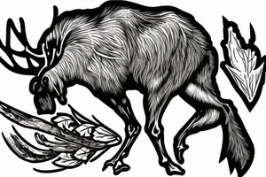 Moose eating an eagle tattoo idea