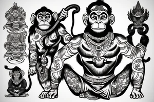 Hanuman and Monkey King tattoo idea