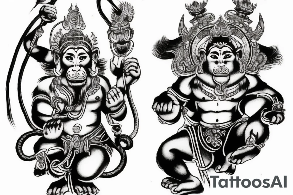Hanuman and Monkey King tattoo idea