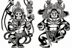 Hanuman and Monkey King tattoo idea