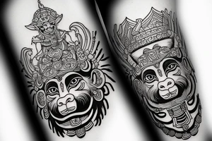 Hanuman and Monkey King fight tattoo idea