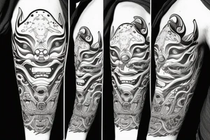 Oni mask tattoo idea