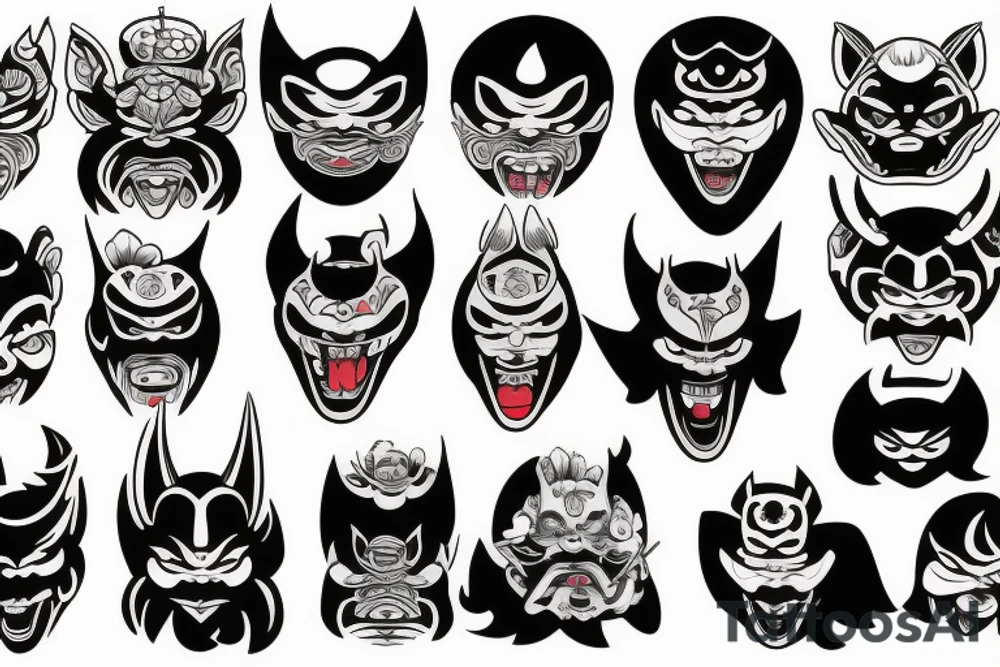 Oni mask tattoo idea