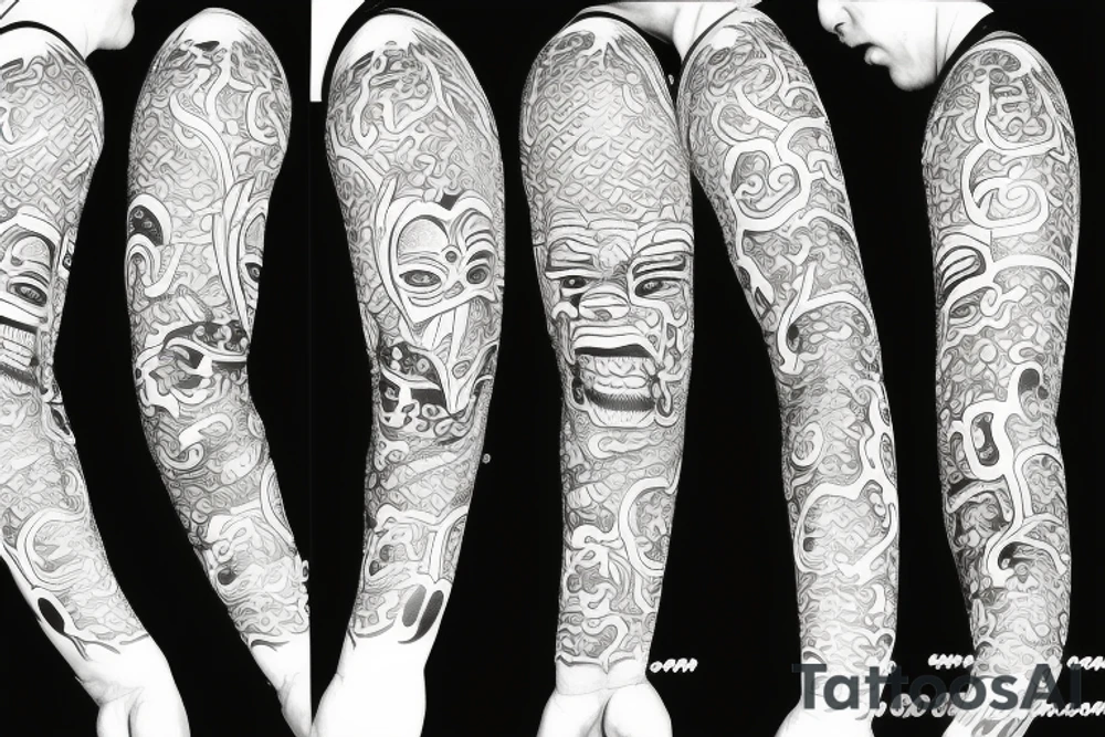 Oni mask tattoo idea