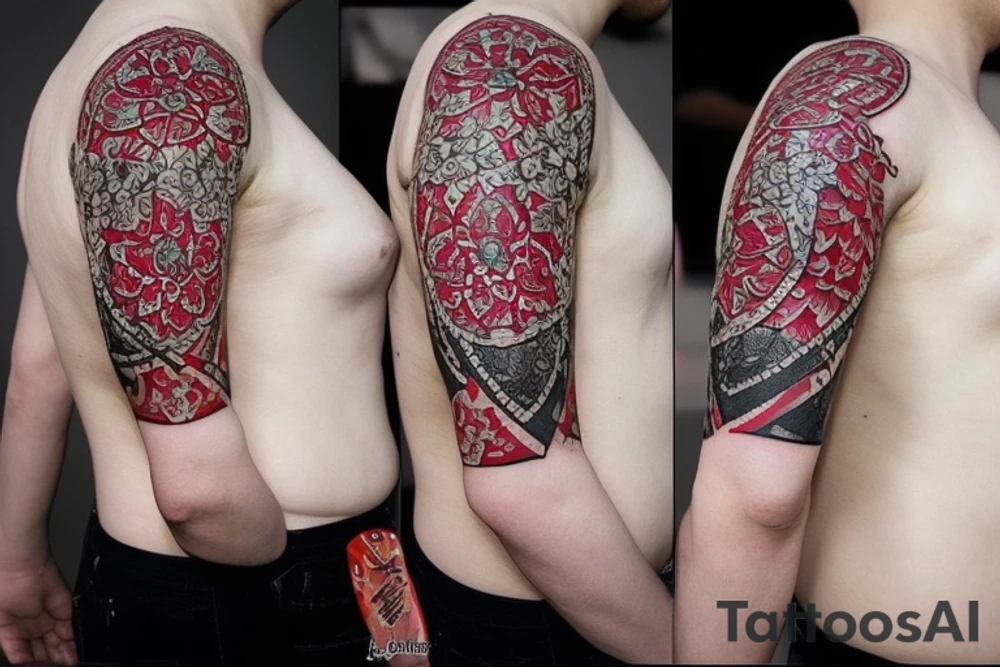 в скандинавском стиле с топорами, нодами и иероглифами, на предплечье tattoo idea в скандинавском стиле с топорами, нодами и иероглифами, на предплечье tattoo idea