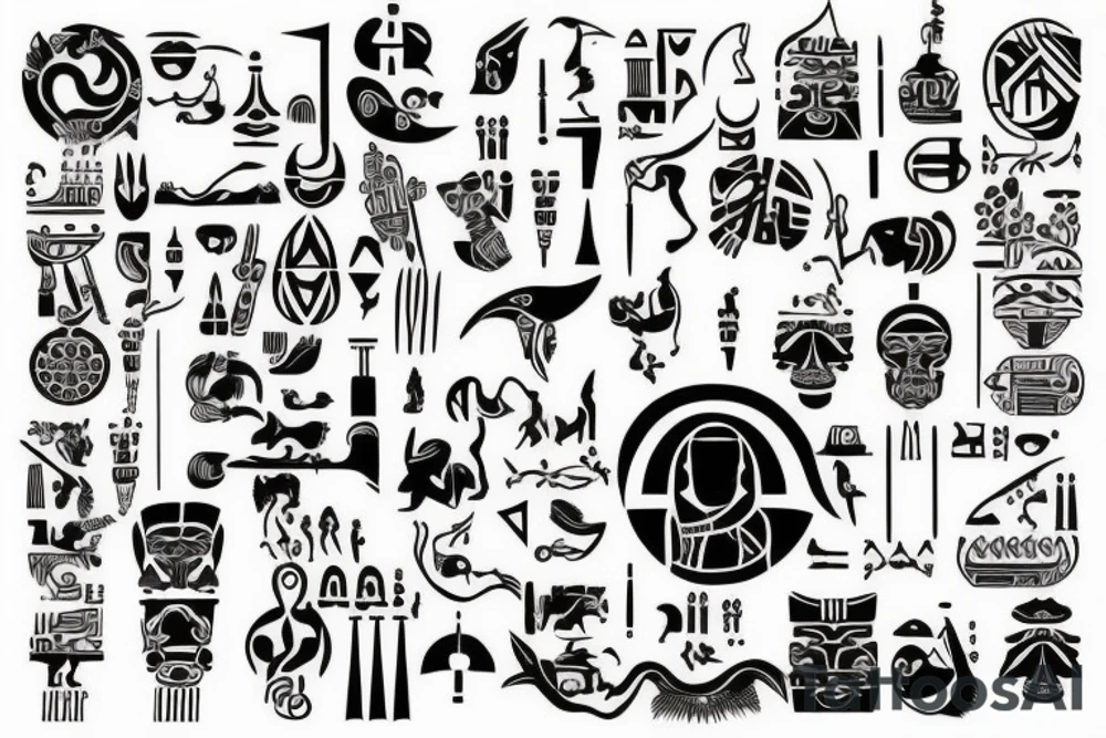 in Scandinavian style hieroglyphs, on the forearm tattoo idea in Scandinavian style hieroglyphs, on the forearm tattoo idea
