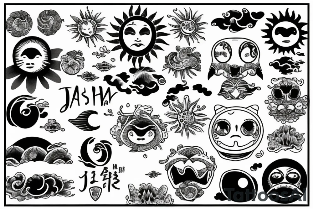 Sun and ocean tattoo idea