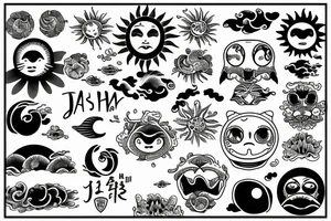 Sun and ocean tattoo idea
