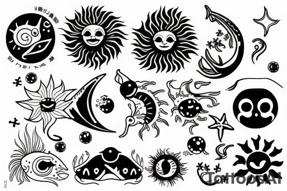 Sun and ocean tattoo idea