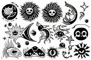 Sun and ocean tattoo idea