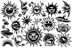 Sun and ocean tattoo idea