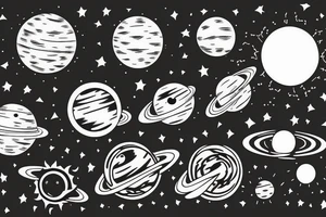 Solar system with light rays and a black hole in the middle tattoo idea