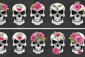 Skull with the top broken off and flowers growing out of it tattoo idea